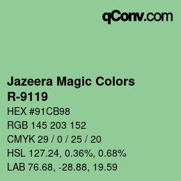 Código de color: Jazeera Magic Colors - R-9119 | qconv.com