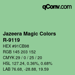 Code couleur: Jazeera Magic Colors - R-9119 | qconv.com