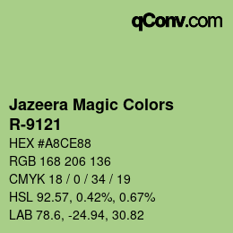 カラーコード: Jazeera Magic Colors - R-9121 | qconv.com