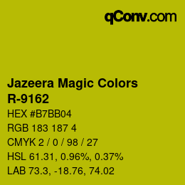 Code couleur: Jazeera Magic Colors - R-9162 | qconv.com