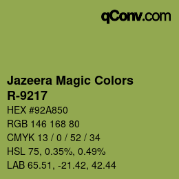 カラーコード: Jazeera Magic Colors - R-9217 | qconv.com