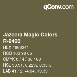 カラーコード: Jazeera Magic Colors - R-9400 | qconv.com