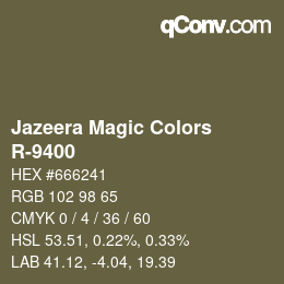 カラーコード: Jazeera Magic Colors - R-9400 | qconv.com