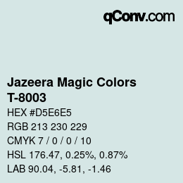 カラーコード: Jazeera Magic Colors - T-8003 | qconv.com