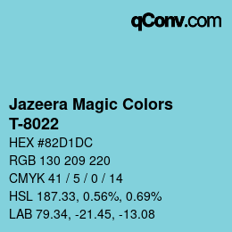 Code couleur: Jazeera Magic Colors - T-8022 | qconv.com