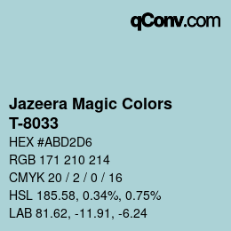 カラーコード: Jazeera Magic Colors - T-8033 | qconv.com