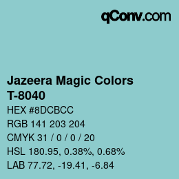 カラーコード: Jazeera Magic Colors - T-8040 | qconv.com