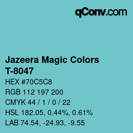 Código de color: Jazeera Magic Colors - T-8047 | qconv.com