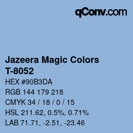 Code couleur: Jazeera Magic Colors - T-8052 | qconv.com