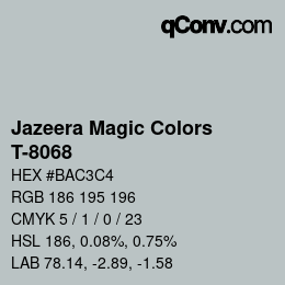 カラーコード: Jazeera Magic Colors - T-8068 | qconv.com