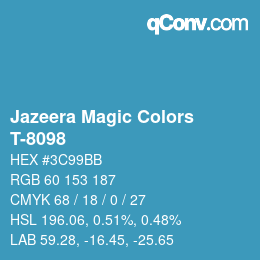 Código de color: Jazeera Magic Colors - T-8098 | qconv.com