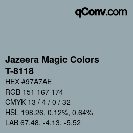 カラーコード: Jazeera Magic Colors - T-8118 | qconv.com