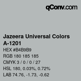 カラーコード: Jazeera Universal Colors - A-1201 | qconv.com