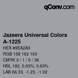 カラーコード: Jazeera Universal Colors - A-1225 | qconv.com