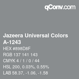 カラーコード: Jazeera Universal Colors - A-1243 | qconv.com