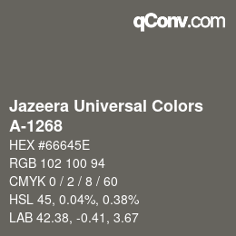 カラーコード: Jazeera Universal Colors - A-1268 | qconv.com