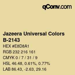 Color code: Jazeera Universal Colors - B-2143 | qconv.com