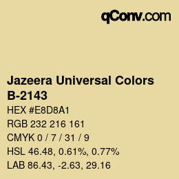 カラーコード: Jazeera Universal Colors - B-2143 | qconv.com