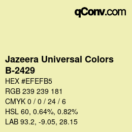 カラーコード: Jazeera Universal Colors - B-2429 | qconv.com