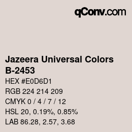 カラーコード: Jazeera Universal Colors - B-2453 | qconv.com