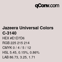 Color code: Jazeera Universal Colors - C-3140 | qconv.com