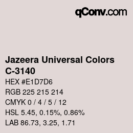 カラーコード: Jazeera Universal Colors - C-3140 | qconv.com