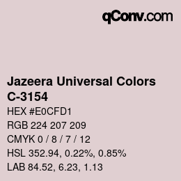 カラーコード: Jazeera Universal Colors - C-3154 | qconv.com