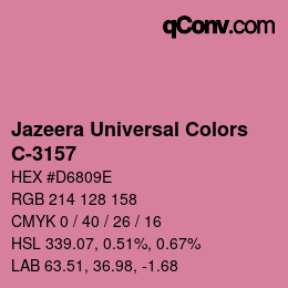 カラーコード: Jazeera Universal Colors - C-3157 | qconv.com