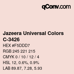 カラーコード: Jazeera Universal Colors - C-3426 | qconv.com