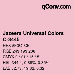 カラーコード: Jazeera Universal Colors - C-3445 | qconv.com