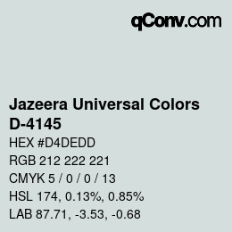 カラーコード: Jazeera Universal Colors - D-4145 | qconv.com