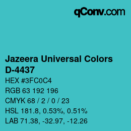 カラーコード: Jazeera Universal Colors - D-4437 | qconv.com