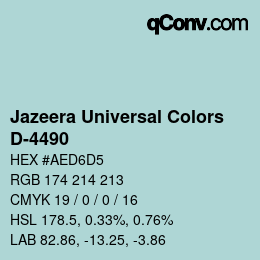 カラーコード: Jazeera Universal Colors - D-4490 | qconv.com