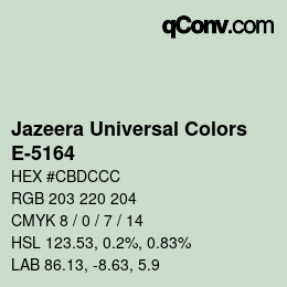 カラーコード: Jazeera Universal Colors - E-5164 | qconv.com