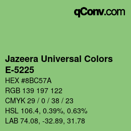 カラーコード: Jazeera Universal Colors - E-5225 | qconv.com