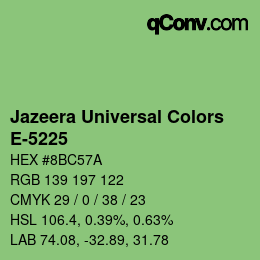 カラーコード: Jazeera Universal Colors - E-5225 | qconv.com