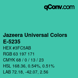 カラーコード: Jazeera Universal Colors - E-5235 | qconv.com