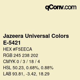 カラーコード: Jazeera Universal Colors - E-5421 | qconv.com