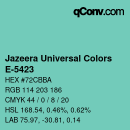 カラーコード: Jazeera Universal Colors - E-5423 | qconv.com