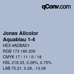 カラーコード: Jonas Allcolor - Aquablau 1-4 | qconv.com