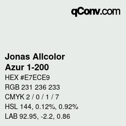 Code couleur: Jonas Allcolor - Azur 1-200 | qconv.com