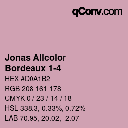 カラーコード: Jonas Allcolor - Bordeaux 1-4 | qconv.com