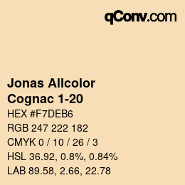 Código de color: Jonas Allcolor - Cognac 1-20 | qconv.com