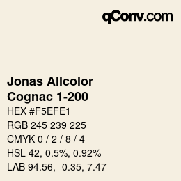 Código de color: Jonas Allcolor - Cognac 1-200 | qconv.com