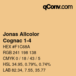 Código de color: Jonas Allcolor - Cognac 1-4 | qconv.com