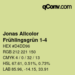 カラーコード: Jonas Allcolor - Frühlingsgrün 1-4 | qconv.com