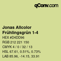 カラーコード: Jonas Allcolor - Frühlingsgrün 1-4 | qconv.com