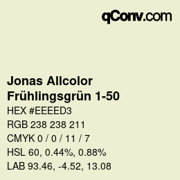 Código de color: Jonas Allcolor - Frühlingsgrün 1-50 | qconv.com