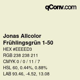 Code couleur: Jonas Allcolor - Frühlingsgrün 1-50 | qconv.com