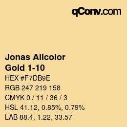 Código de color: Jonas Allcolor - Gold 1-10 | qconv.com